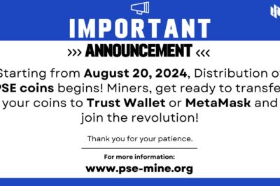 PSE Network Coin Distribution Set to Commence on August 20, 2024